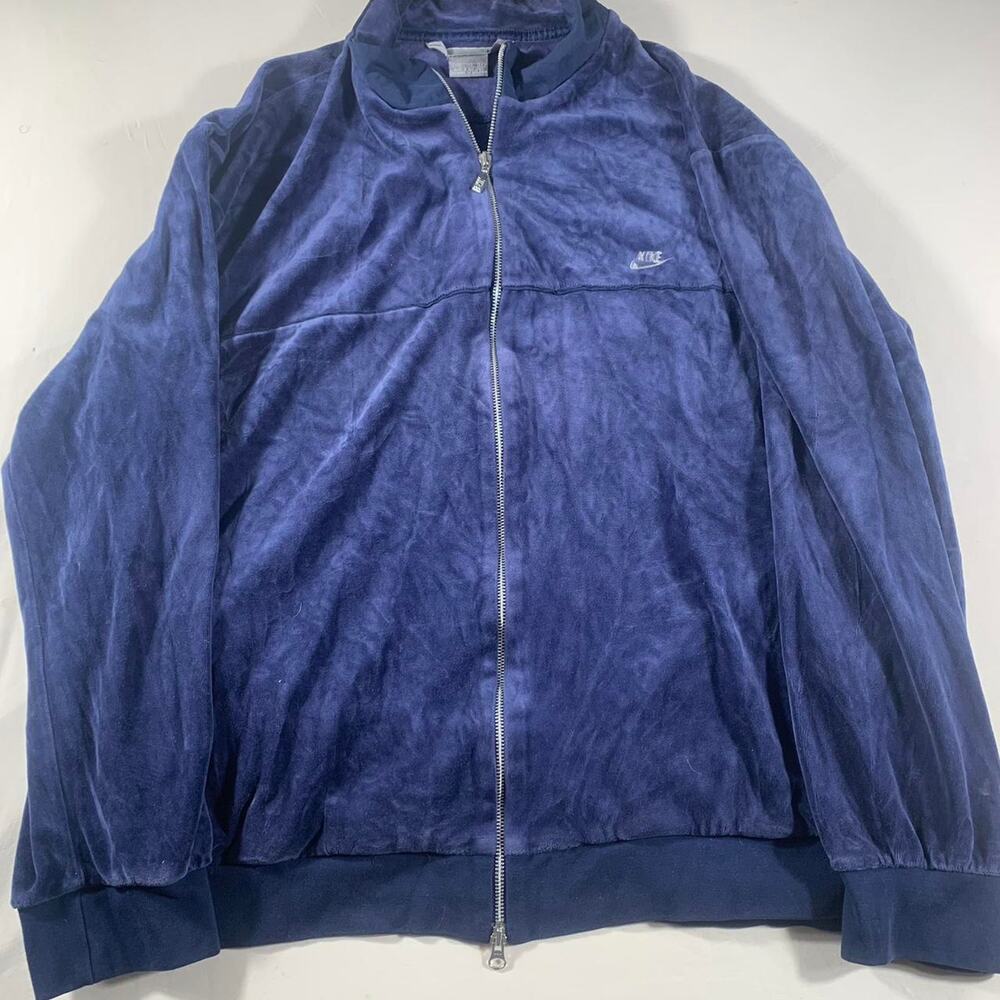Vintage nike y2k blue velvet zip up grey tag